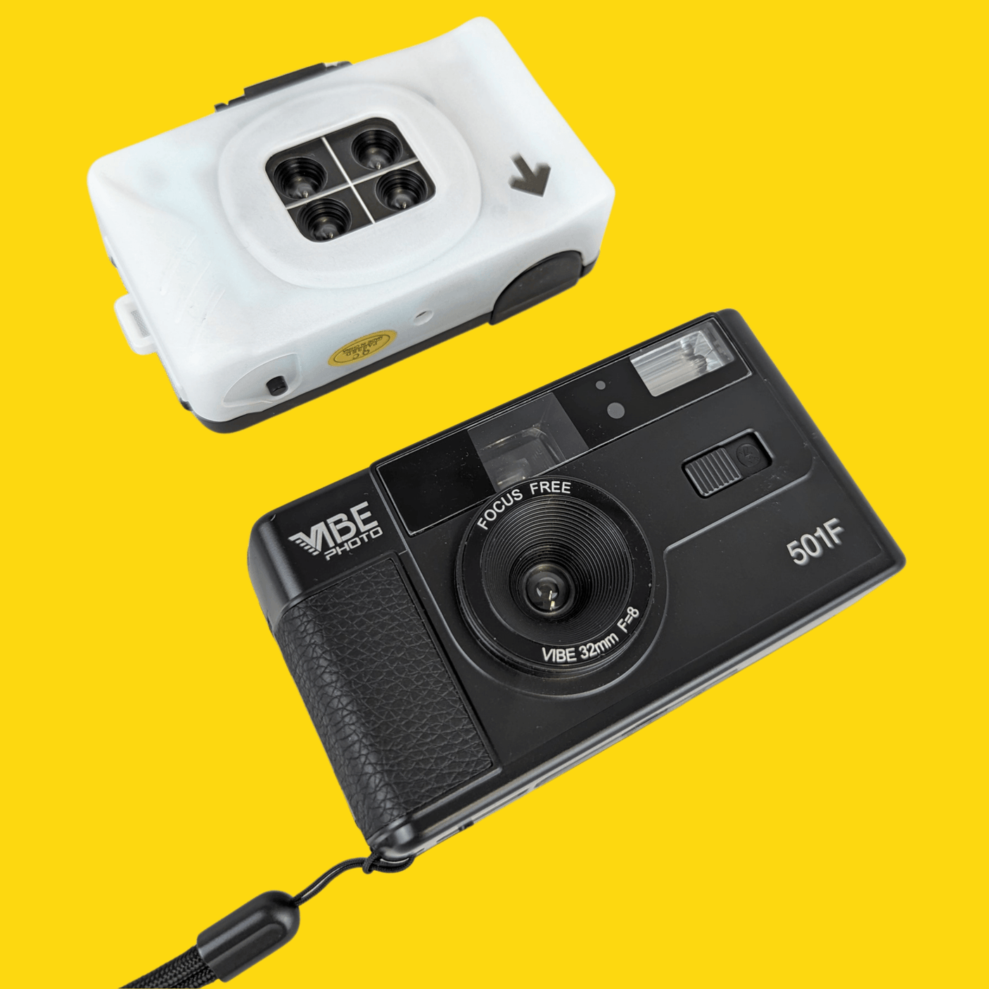 35mm Film Camera Bundle Reusable - Black Vibe And Lomography Four Lens Camera