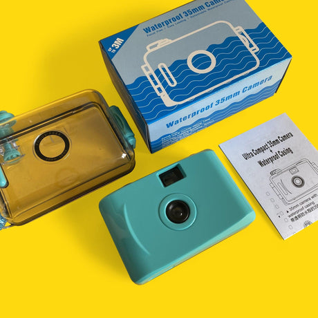 35mm Film Camera Bundle Reusable - Teal Underwater And Lomography Four Lens Camera