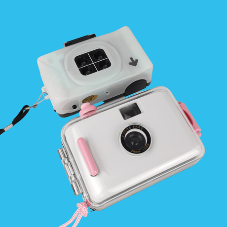 35mm Film Camera Bundle Reusable - White Underwater And Lomography Four Lens Camera