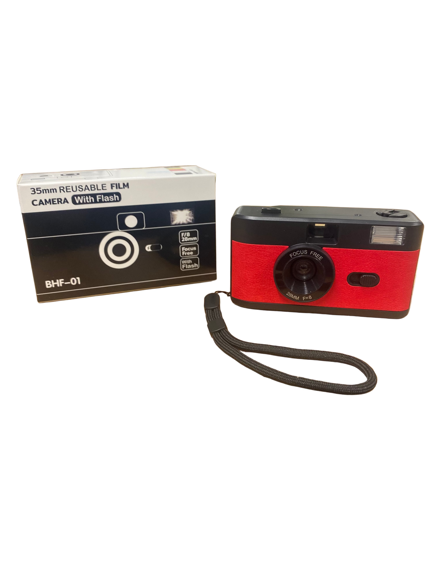 35MM REUSABLE FILM CAMERA WITH FLASH - BLACK & RED