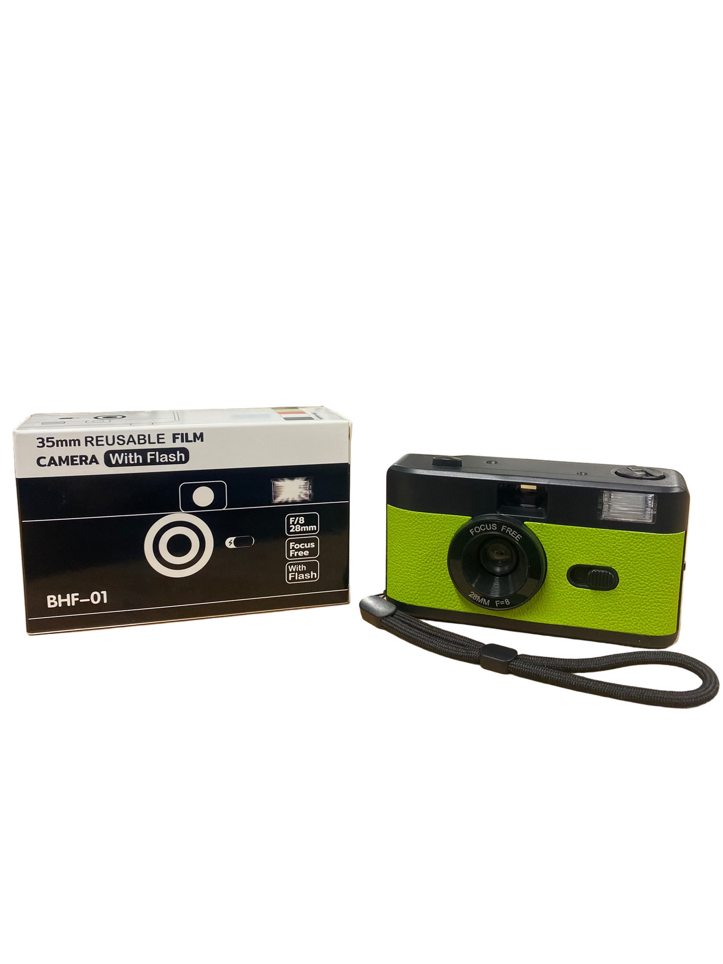 35MM REUSABLE FILM CAMERA WITH FLASH - BLACK & GREEN