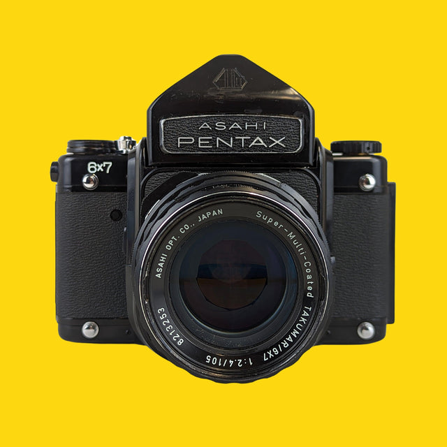 Asahi Pentax 67 MLU With 105mm F2.4 Takumar lens. 6X7 Medium Format Film Camera