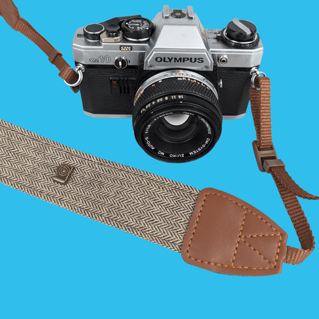 Brand New Tweed Cream and Brown SLR Camera Strap