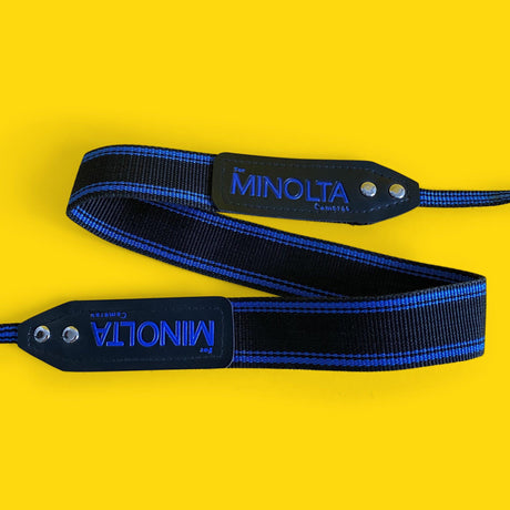 Genuine Minolta Blue & Black SLR Camera Strap