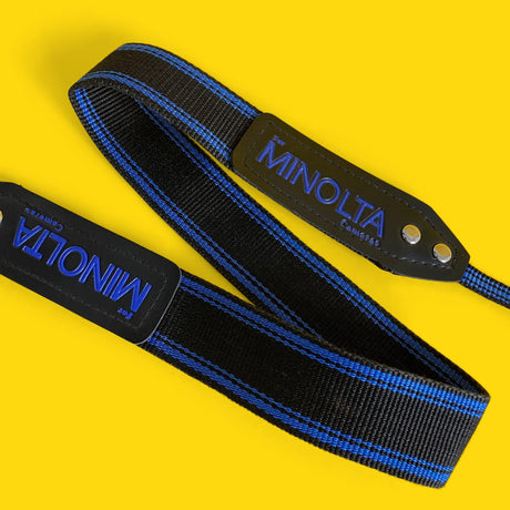 Genuine Minolta Blue & Black SLR Camera Strap