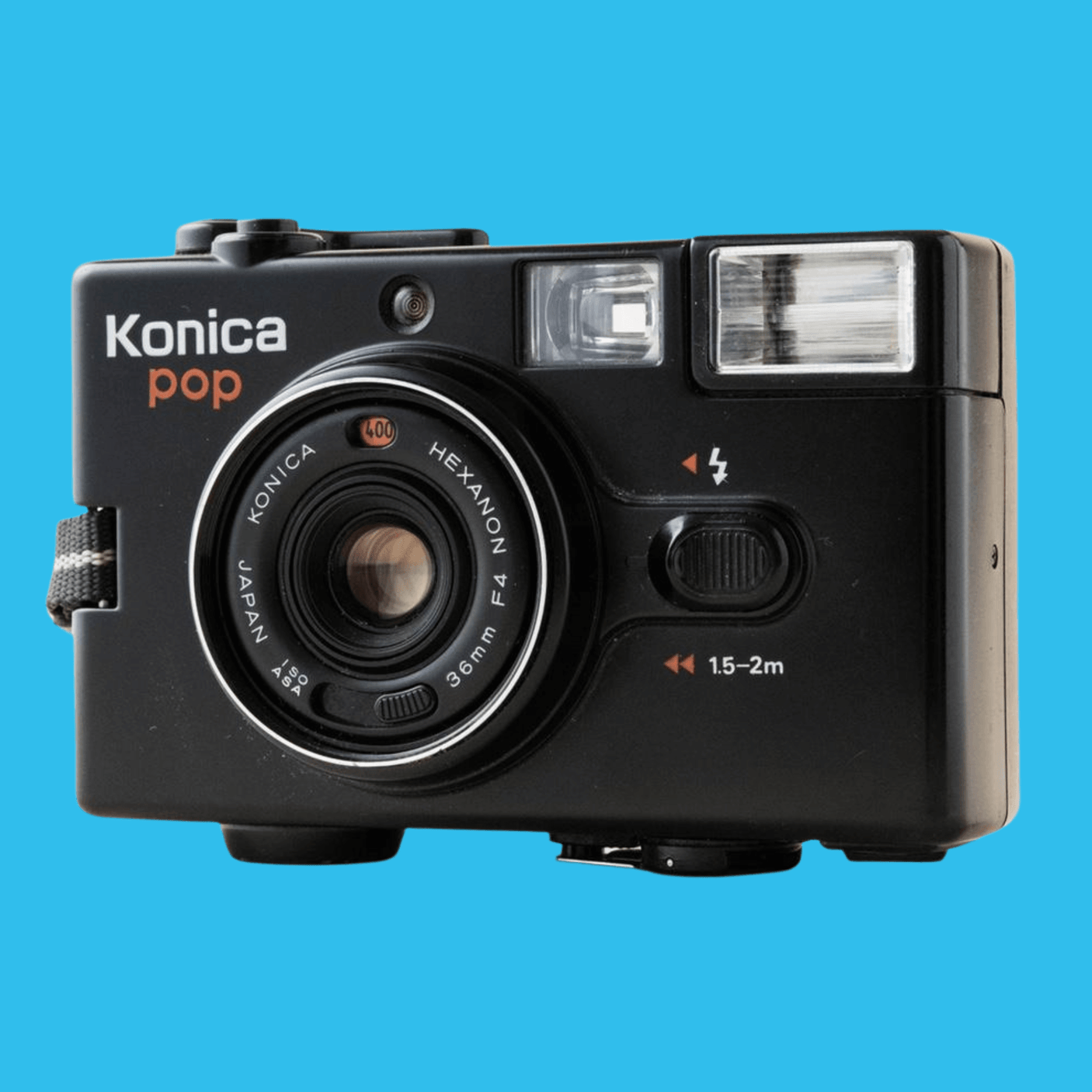 Konica POP Black 35mm Film Camera Point and Shoot