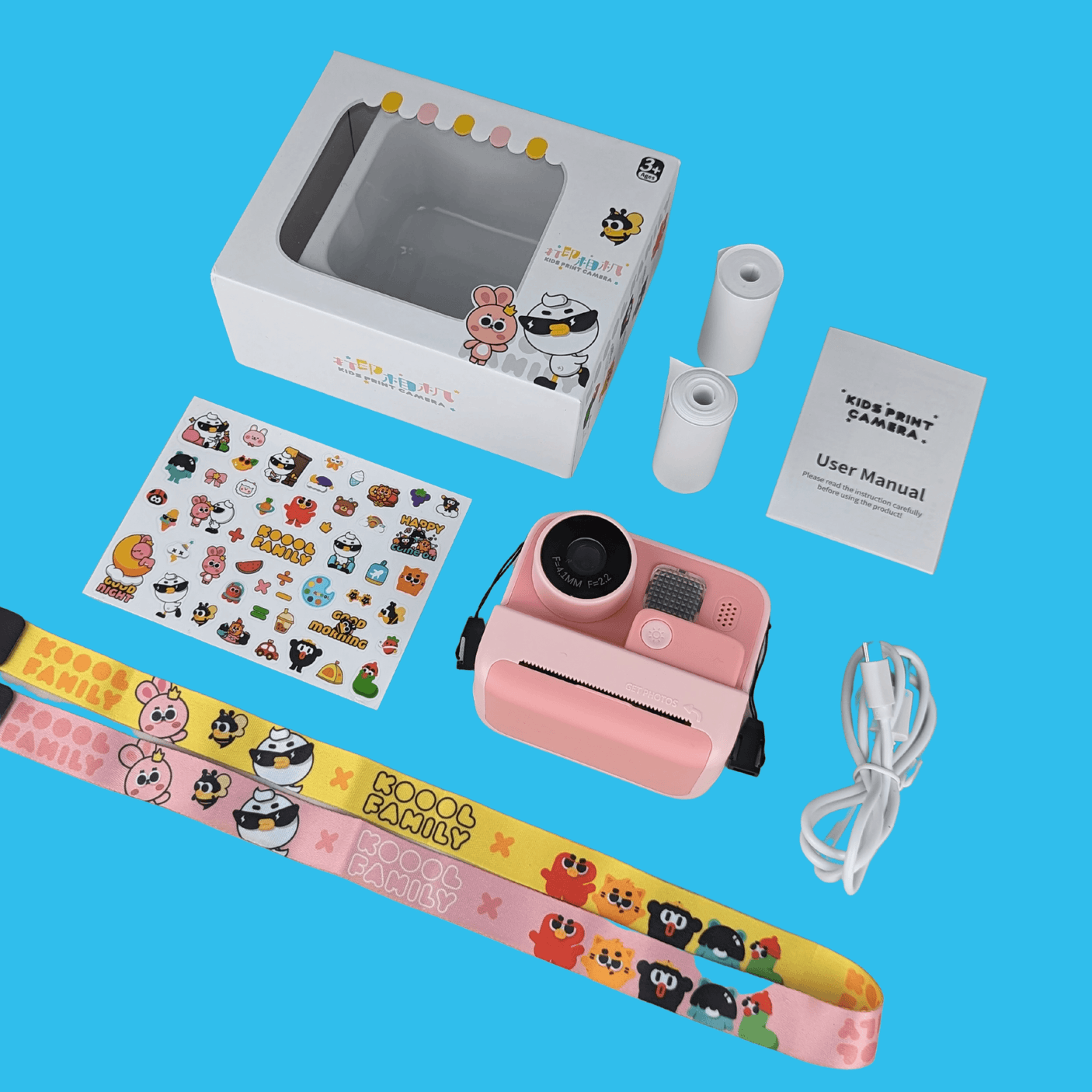 Koool Family Pink Digital Instant Camera - Thermal Printing Camera