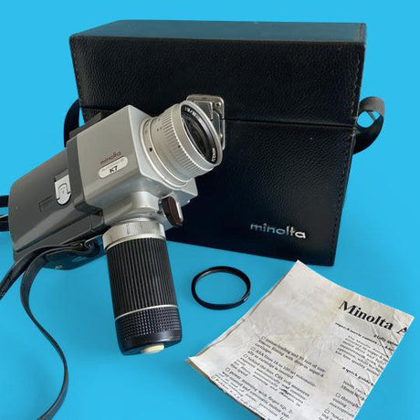 Minolta Autopak-8 K7 Super 8 Movie Cine Camera with Leather Carry Case