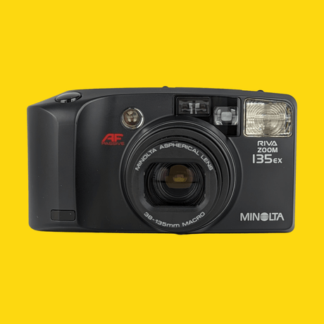 Minolta Riva Zoom 135EX Black 35mm Film Camera Point and Shoot