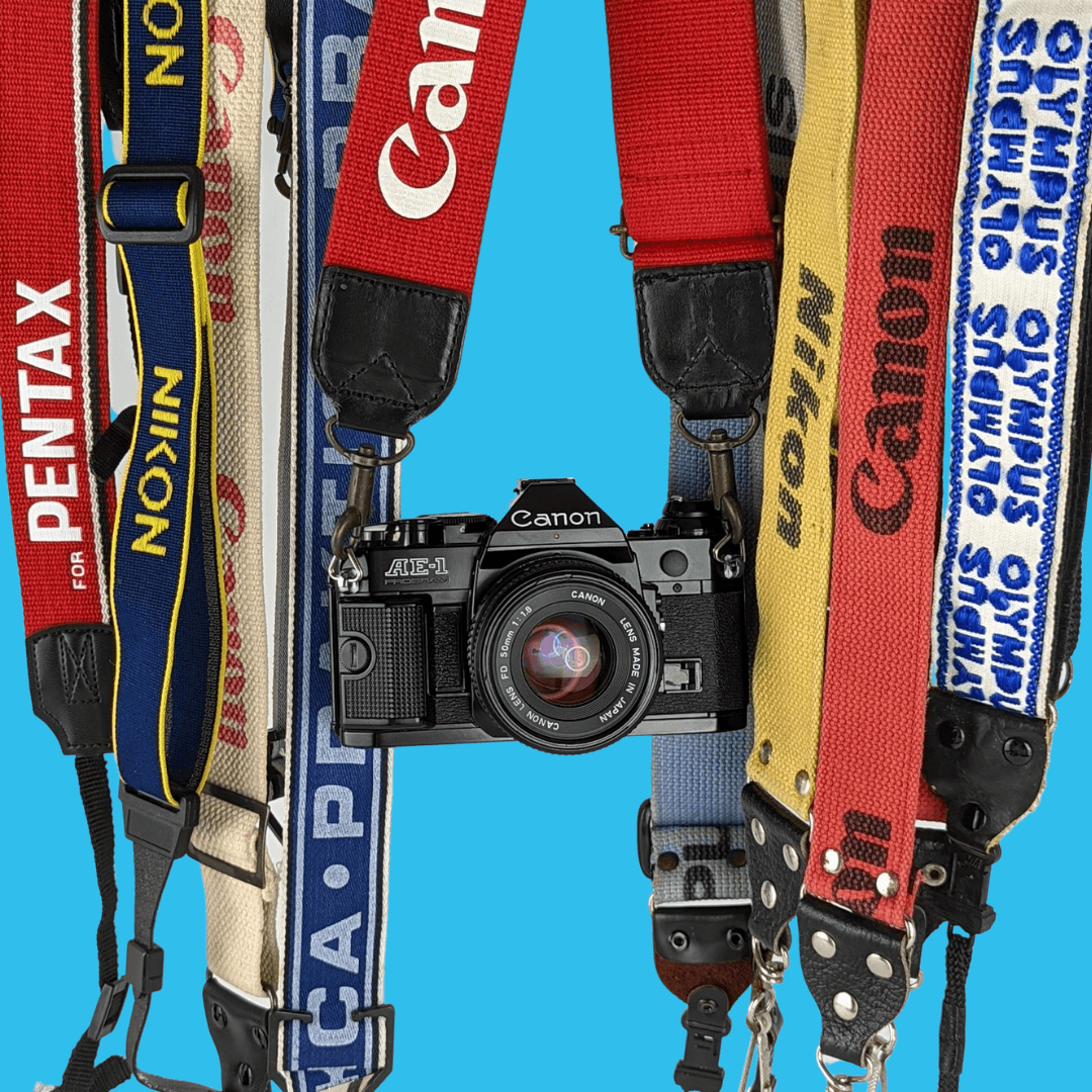 Mystery Branded Loud and Bold Vintage Camera Strap
