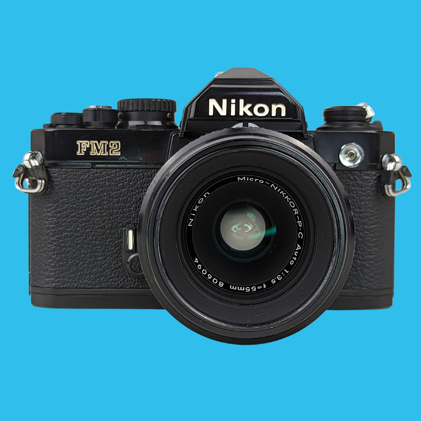 Nikon FM2 35mm SLR Film Camera With Nikon series Macro 55mm F3.5 Lens