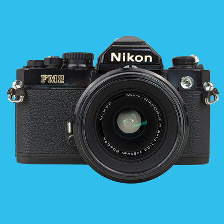 Nikon FM2 35mm SLR Film Camera With Nikon series Macro 55mm F3.5 Lens