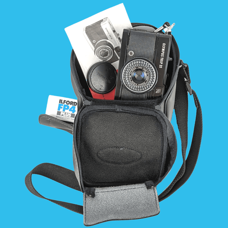 Olympus Grey Leather Camera Bag