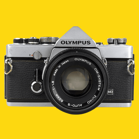 Olympus OM 1 Vintage 35mm SLR Film Camera with f/1.8 50mm Prime Lens