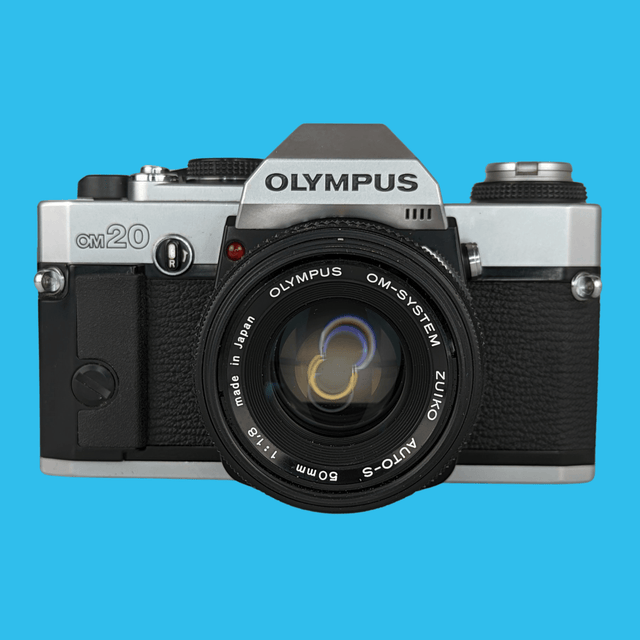 Olympus OM20 Vintage SLR 35mm Film Camera with f/1.8 50mm Prime Lens