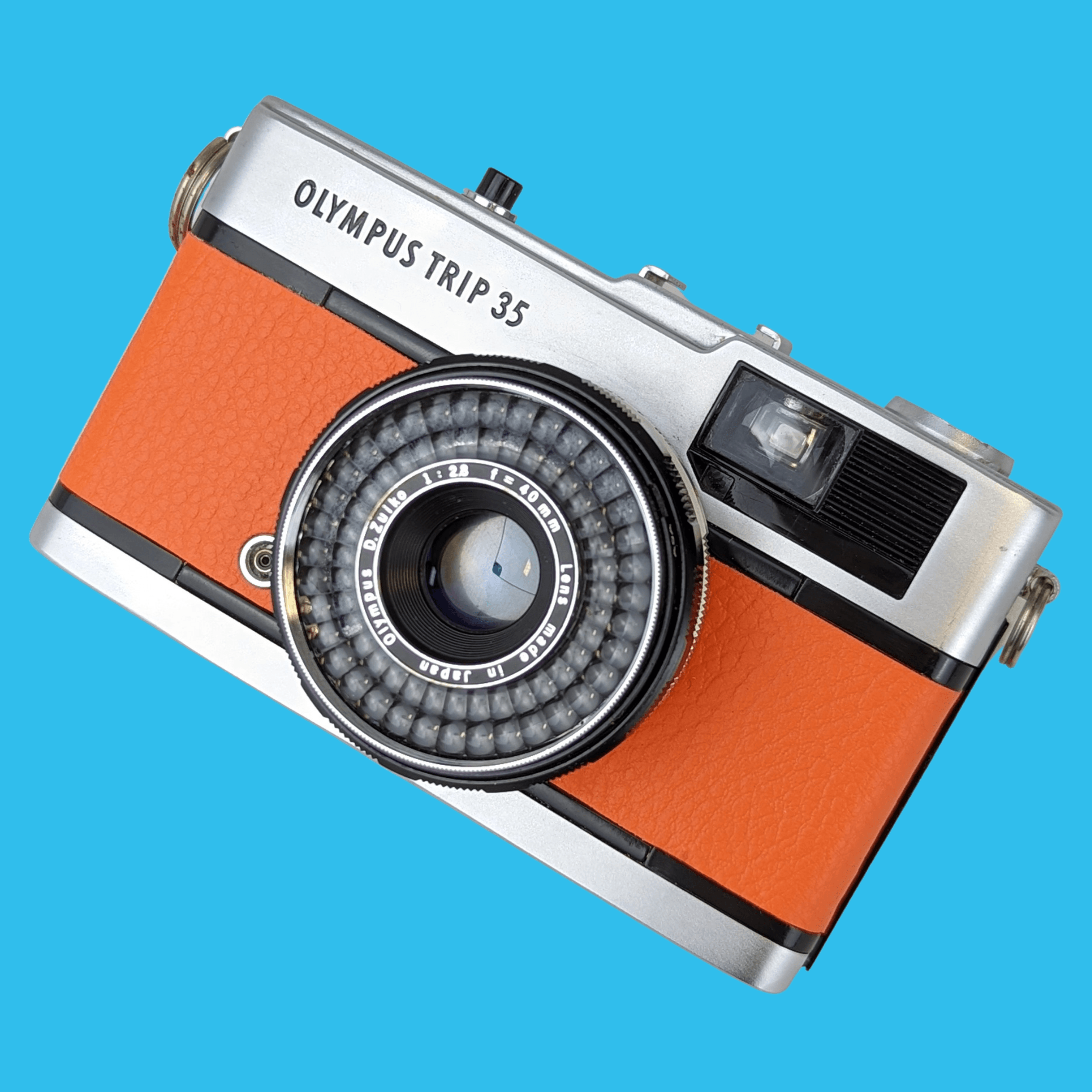 Olympus Trip 35 Orange Leather Point and Shoot 35mm Film Camera