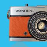 Olympus Trip 35 Orange Leather Point and Shoot 35mm Film Camera