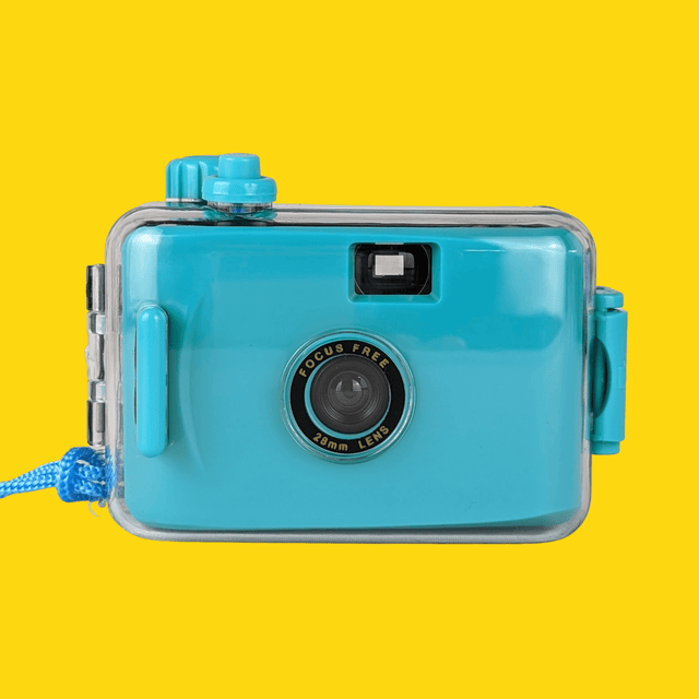 Teal Underwater Focus Free 35mm Point and Shoot Film Camera