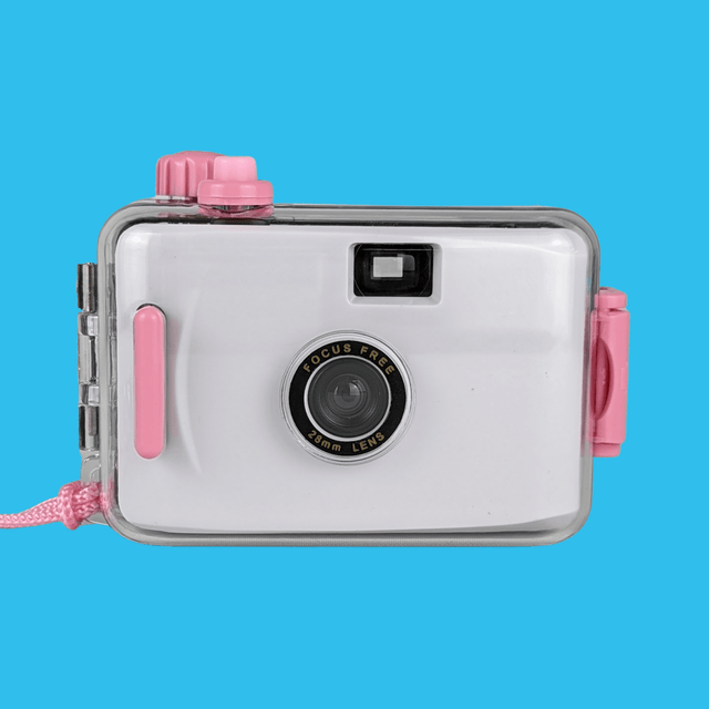 White Underwater Focus Free 35mm Point and Shoot Film Camera