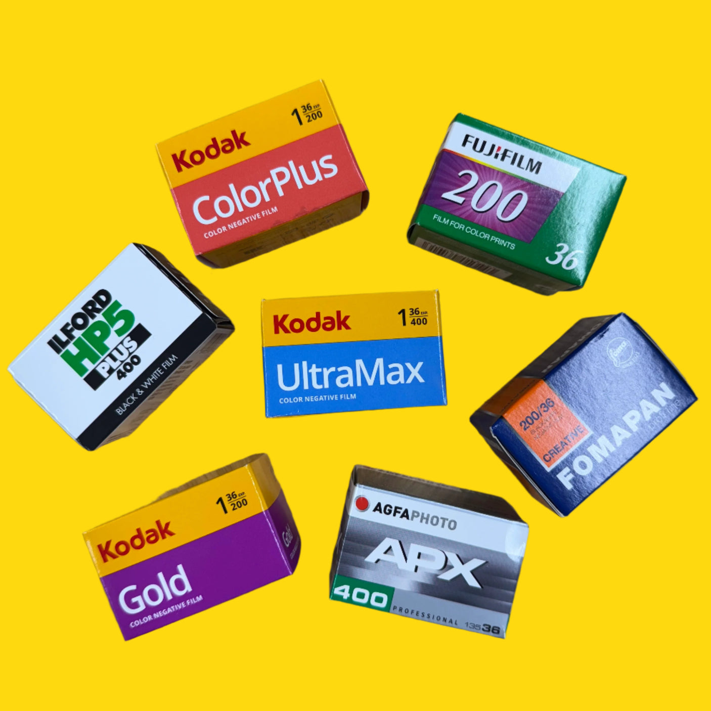 7 x 35mm Colour & B&W Film Bundle Pack