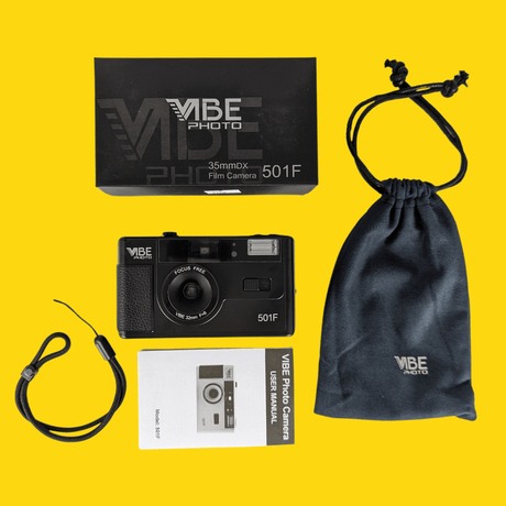 35mm Film Camera Bundle Reusable - Black Vibe And Lomography Four Lens Camera