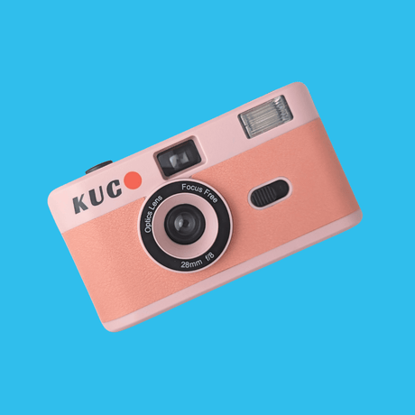 35mm Film Camera Reusable Starter Pack with Flash and 1 x 35mm Film - Pink KUGO