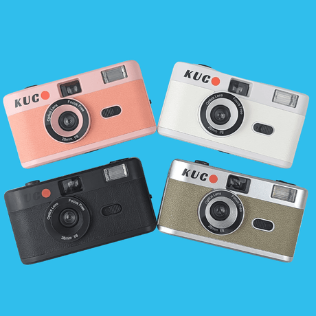 35mm Film Camera Reusable Starter Pack with Flash and 1 x 35mm Film - Pink KUGO