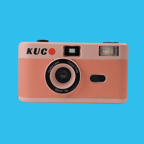 35mm Film Camera Reusable Starter Pack with Flash and 1 x 35mm Film - Pink KUGO