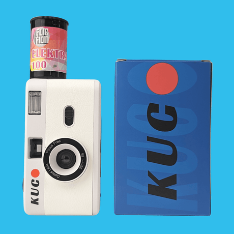 35mm Film Camera Reusable Starter Pack with Flash and 1 x 35mm Film - White KUGO