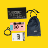 35mm Film Camera Reusable Starter Pack with Flash and 2 x 35mm Film - Pink Vibe