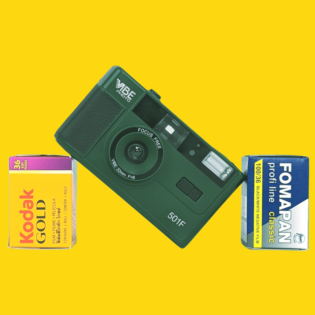 35mm Film Camera Reusable Starter Pack with Flash and Film