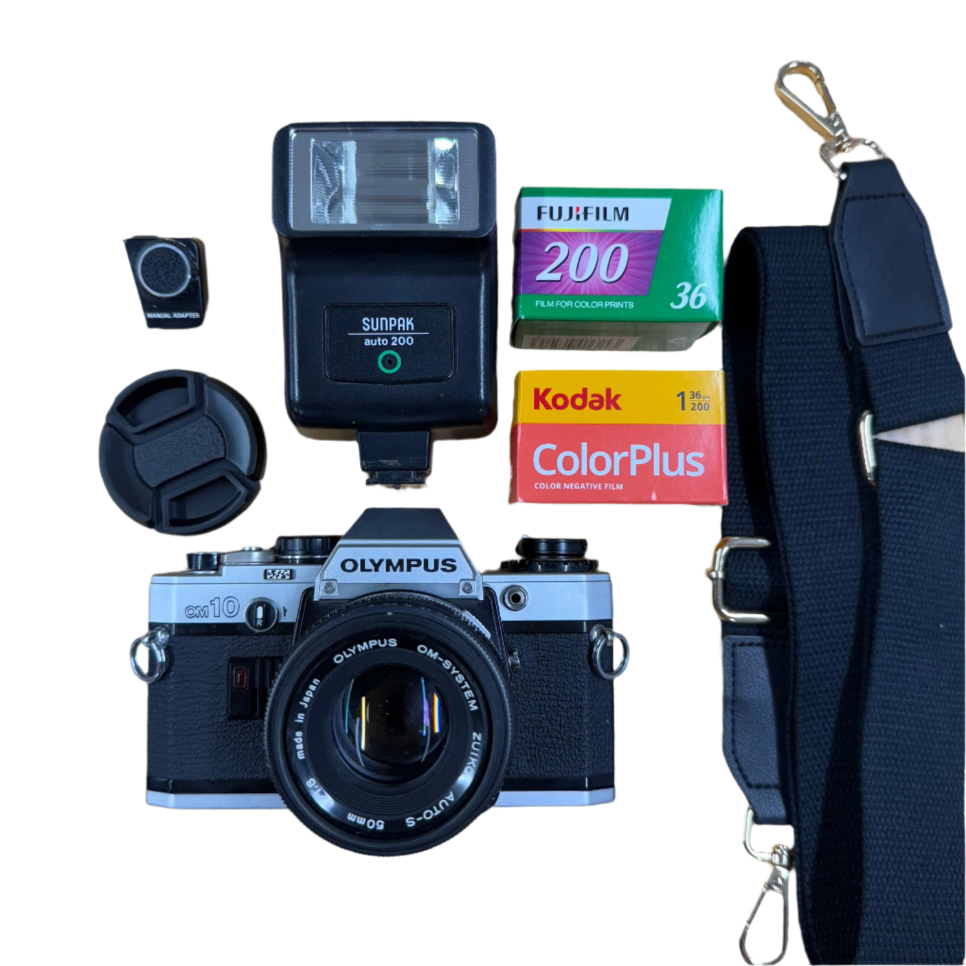 Olympus OM10 35mm SLR Film Camera w/ 50mm f/1.8 Prime Lens
