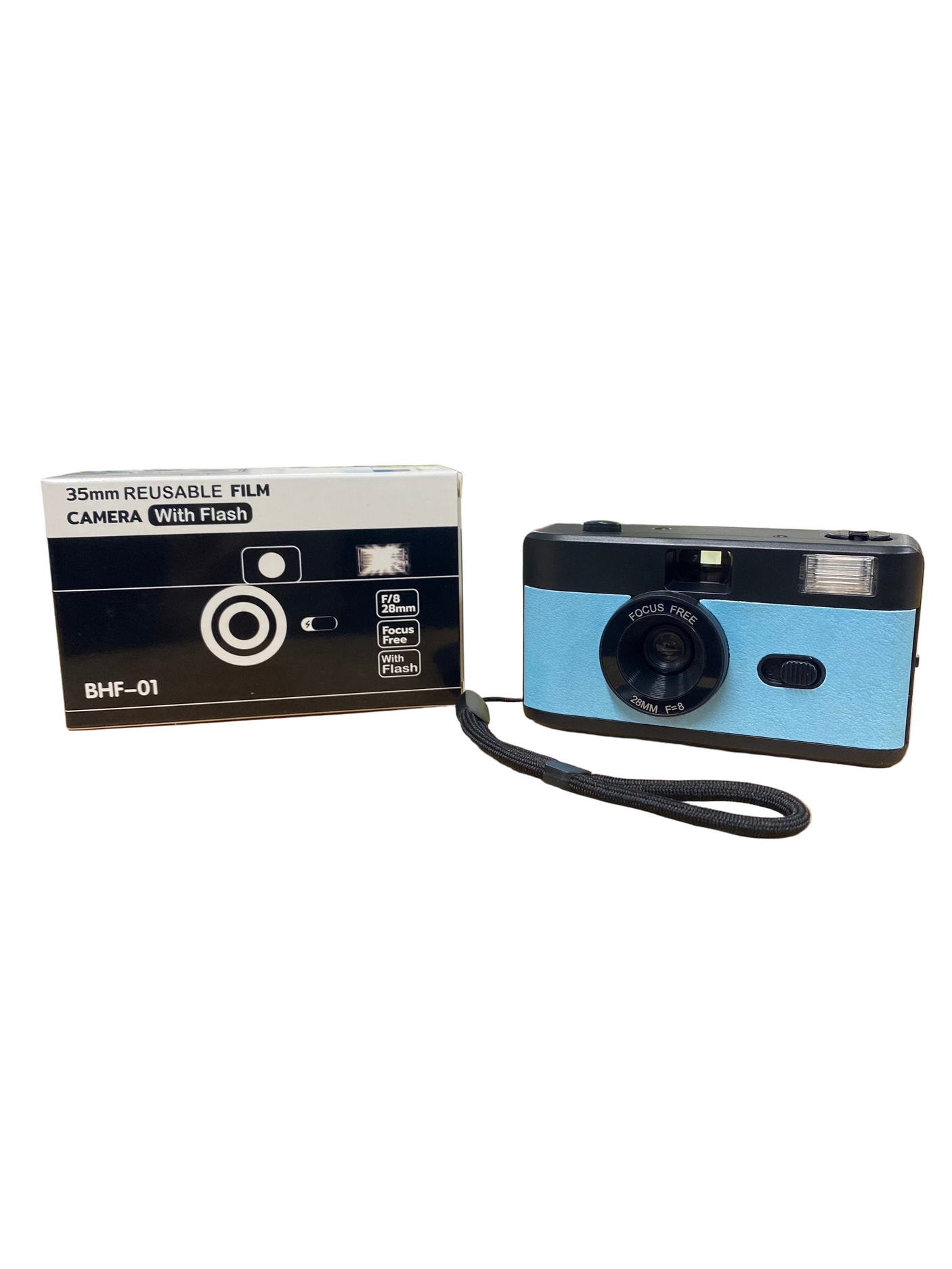 35MM REUSABLE FILM CAMERA WITH FLASH - BLACK & BLUE