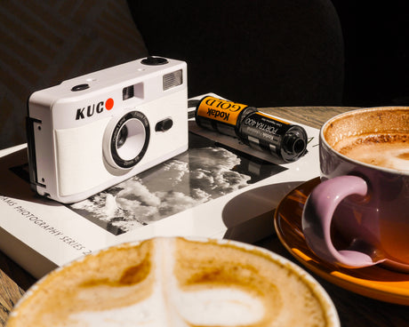 Brand New KUGO 35mm Film Camera Reusable Point And Shoot - White. Film camera store.