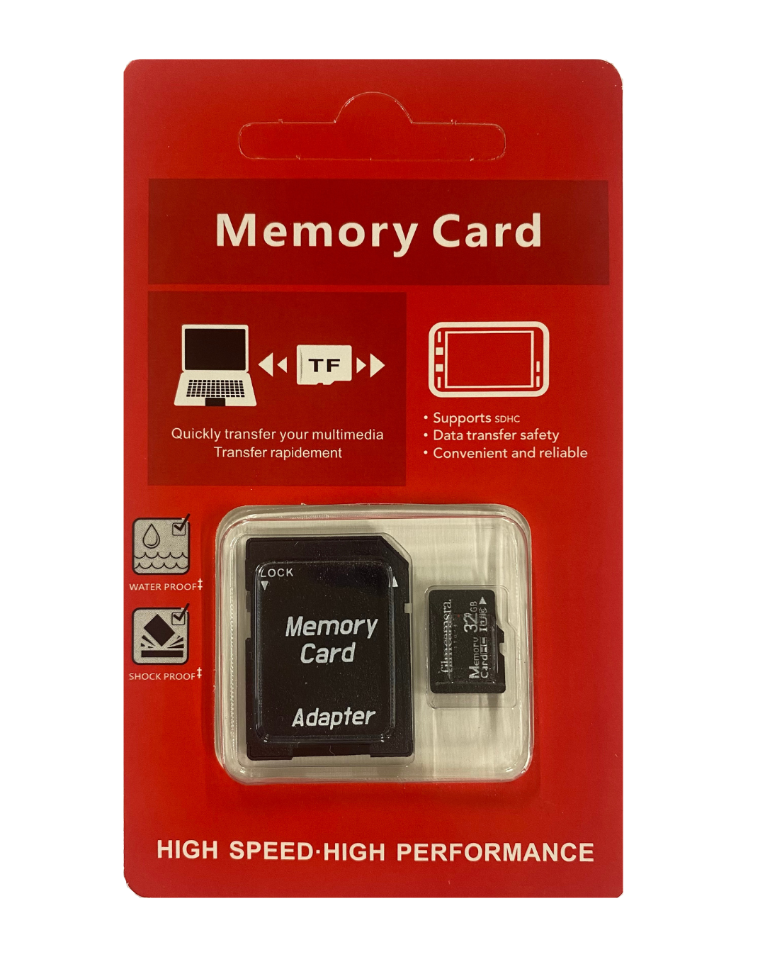 Memory Card including 32GB MicroSD Card With SD Card Adapter.