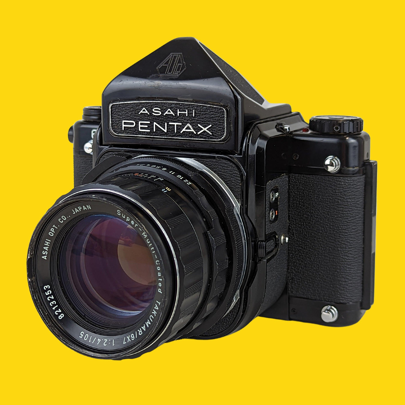 Asahi Pentax 67 MLU With 105mm F2.4 Takumar lens. 6X7 Medium Format Film Camera