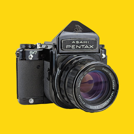 Asahi Pentax 67 MLU With 105mm F2.4 Takumar lens. 6X7 Medium Format Film Camera