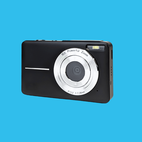 Black Compact Zoom Digital Camera - Digicam