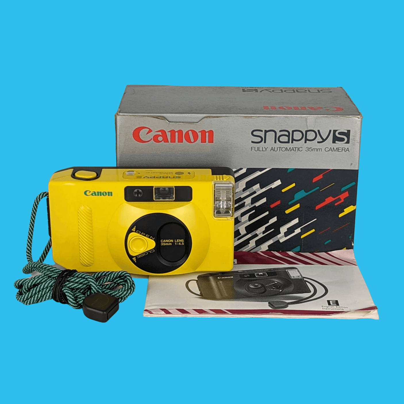 BRAND NEW - Canon Snappy S 35mm Film Camera Point and Shoot - Yellow