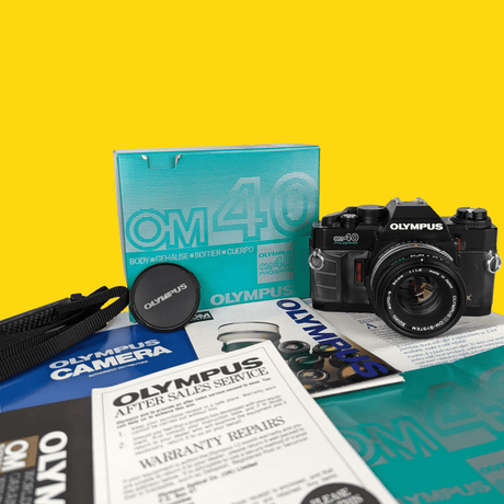 BRAND NEW - Olympus OM40 Program Black 35mm SLR Film Camera with Olympus Prime Lens