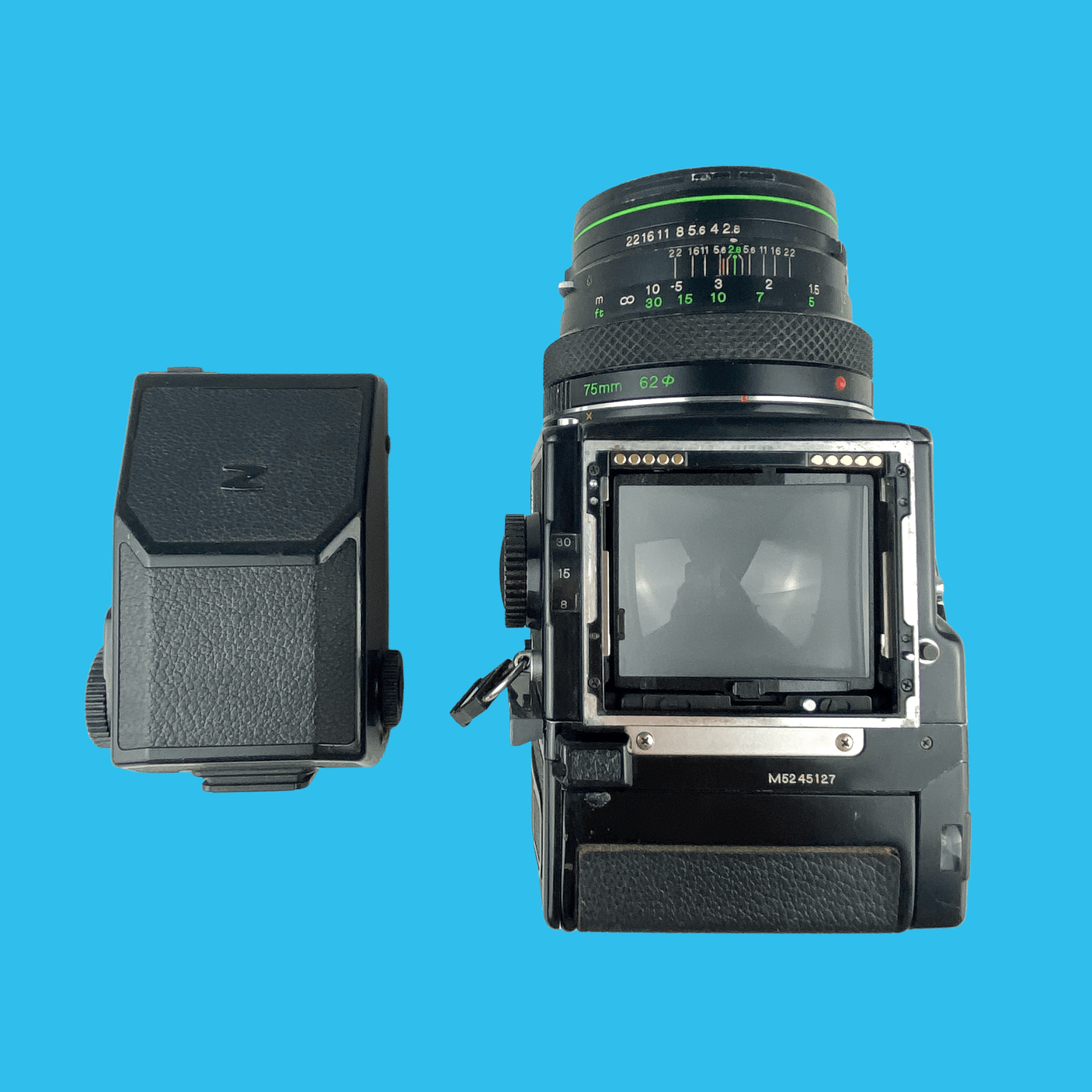 Bronica ETRS With AE II Prism and 75mm F2.8 Lens. 6X4.5 Medium Format Film Camera