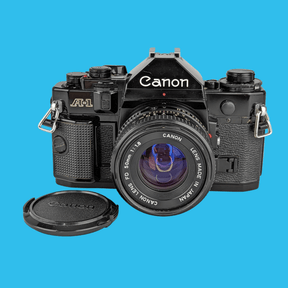 Canon A-1 Vintage SLR 35mm Film Camera with f/1.8 50mm Prime Lens