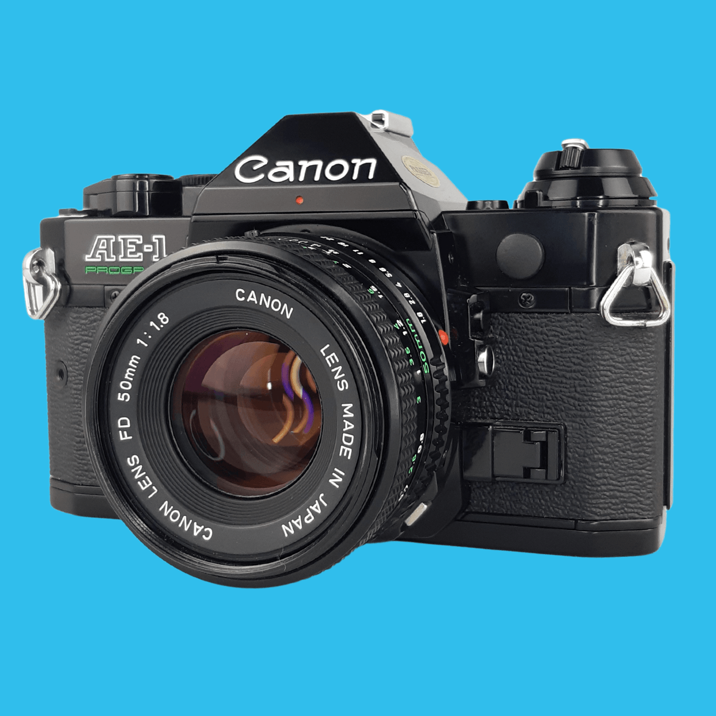 Canon AE-1 プログラム ブラック 35mm 一眼レフ フィルム カメラ キャノン プライム レンズ付き