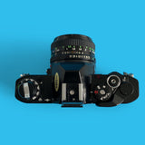 Canon AV 1 Black Vintage 35mm SLR Film Camera with Prime 50mm Lens