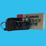 Canon Sure Shot Supreme 35mm Film Camera Point and Shoot with Black Leather Canon Case and ORIGNAL BOX