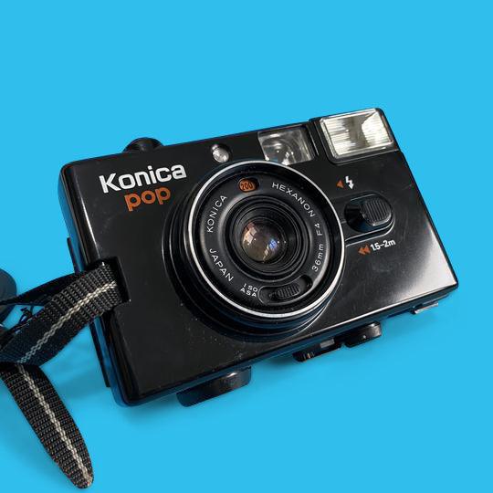 Konica POP Black 35mm Film Camera Point and Shoot