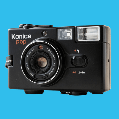 Konica POP Black 35mm Film Camera Point and Shoot