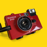 Konica POP Red 35mm Film Camera Point and Shoot