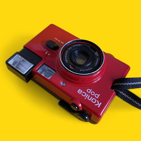 Konica POP Red 35mm Film Camera Point and Shoot