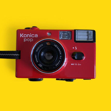 Konica POP Red 35mm Film Camera Point and Shoot